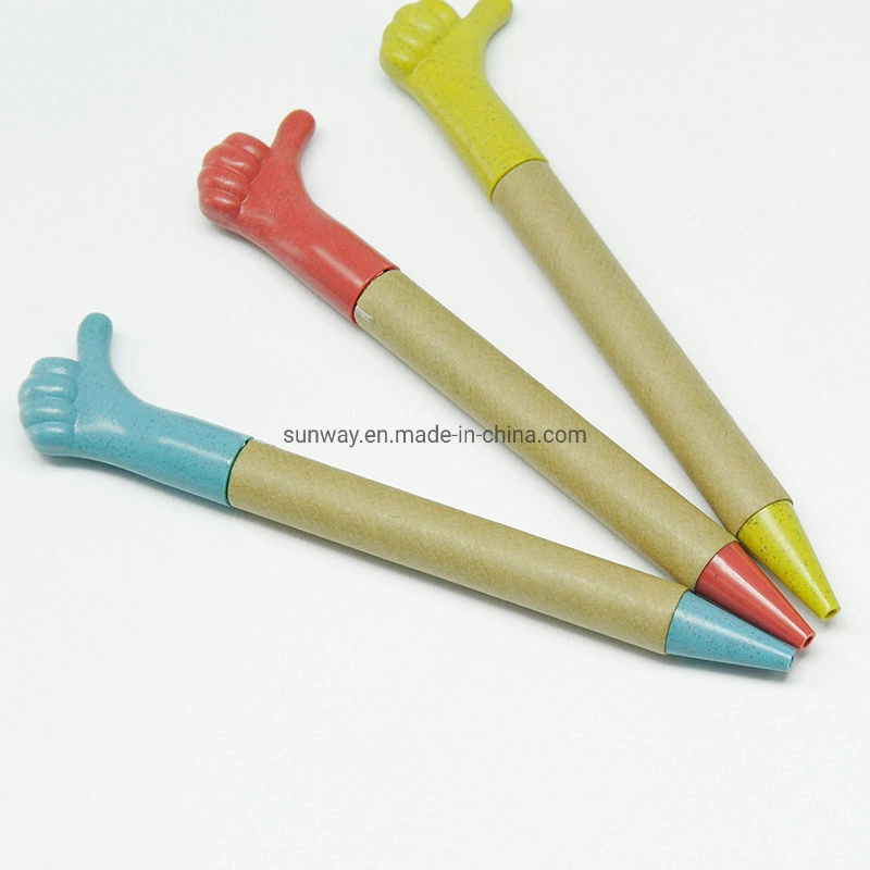 Office Supply Stationery Recycle Wheat Straw Paper Ball Point Pen