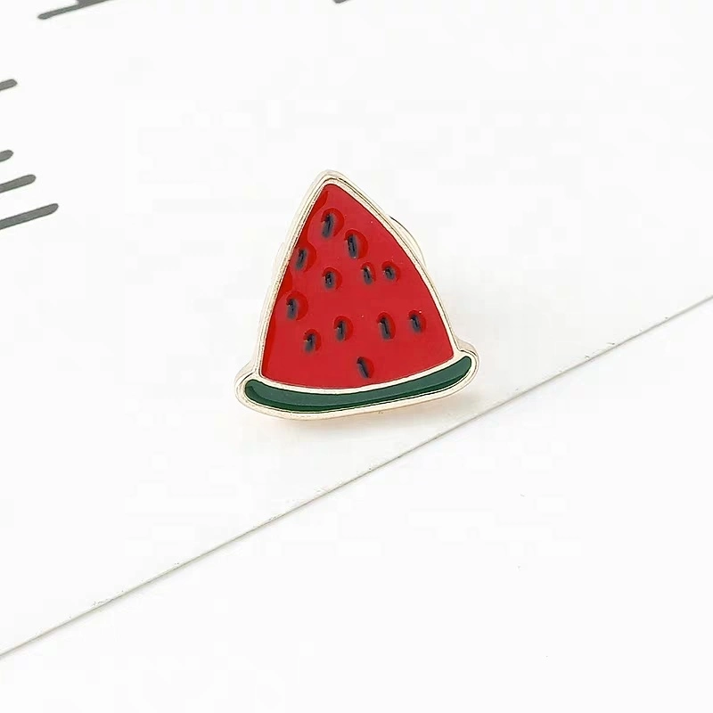 Cute Mini Fruit Custom Metal Soft Enamel Lapel Badge Pin Brooch with Backing Card