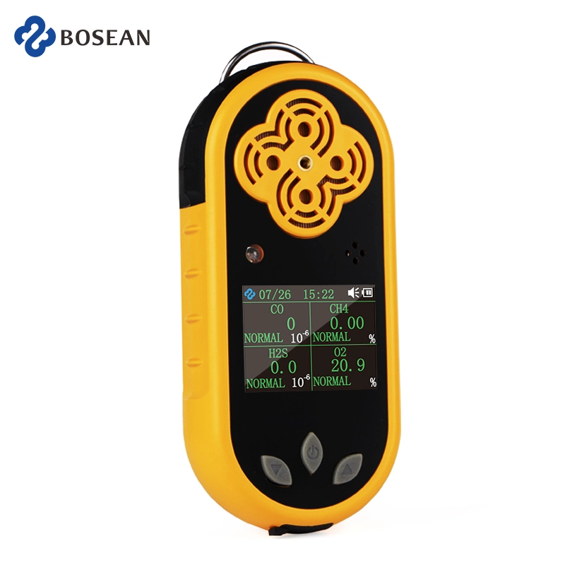 Coal Mine Handheld 4 Gas Monitor Analyzer Electrochemical Sensor Portable 4 in 1 CH4 O2 H2s Co Ex Oxygen Multi Gas Detector