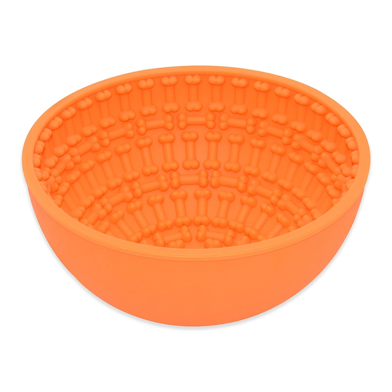 BPA Free Food Grade Silicone Semicircular Design Dog Feeding Food Bowls Pet Puppy Slow Down Eating Feeder Dish Bowls Prevent Obesity Animals Feeding Bowl