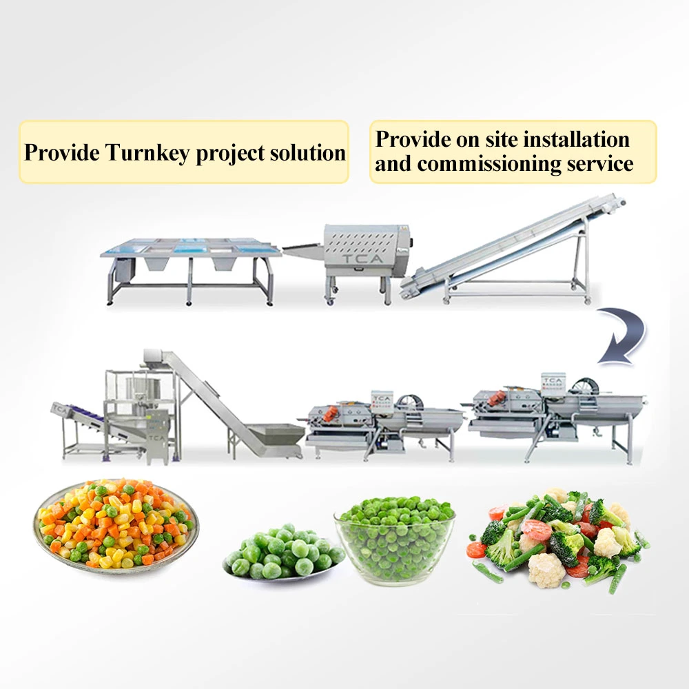 Ensalada de frutas y verduras congelada automática Slicer de corte Línea de producción de Clasificación de Limpieza de Aire de la máquina de procesamiento de secado