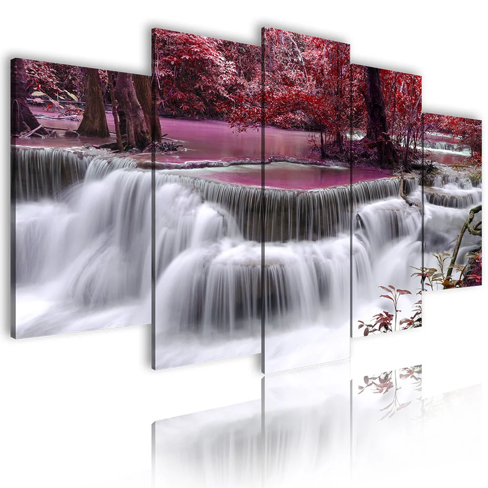 Custom Home Decoration Landscape Living Room Picture Prints 5 Piece Wall Art