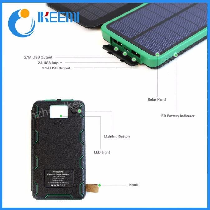 10000mAh Pover Bank Outdoors Solar Power Bank External Battery