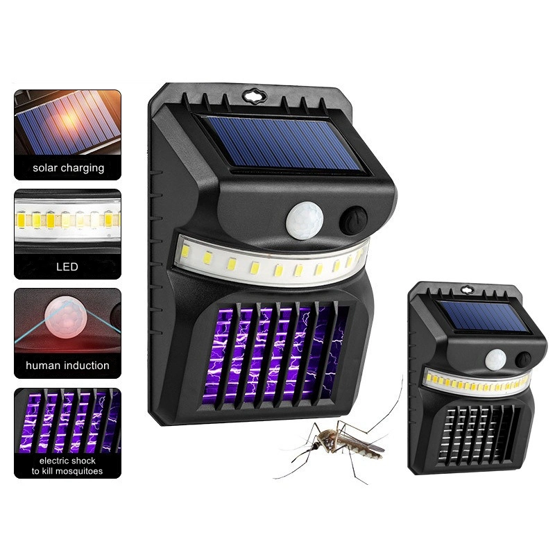 Aplique LED Mosquito Killer com sensor solar à prova de água para utilização no exterior Jardim de quintal