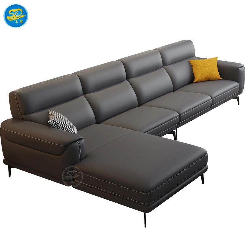 Italian Design Home Furniture Living Room L Shape Corner Sectional Leather Sofa