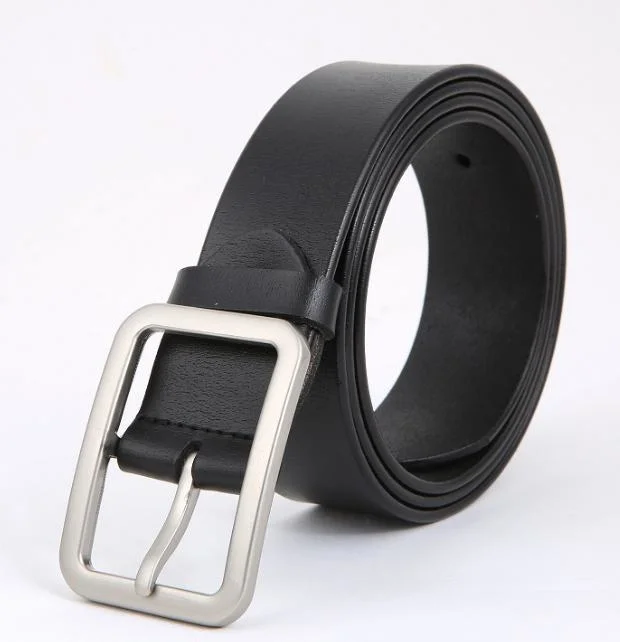 Custom Logo Alloy Pin Buckle Genuine Cowhide Leather Belt