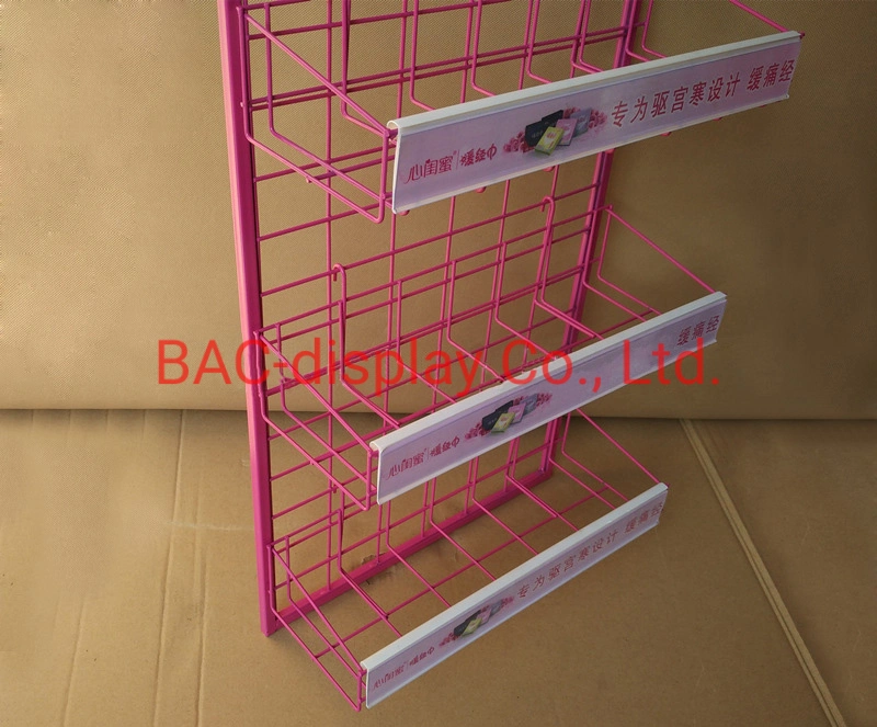 China Manufacturer Pink Iron Display Rack for Sanitary Towel