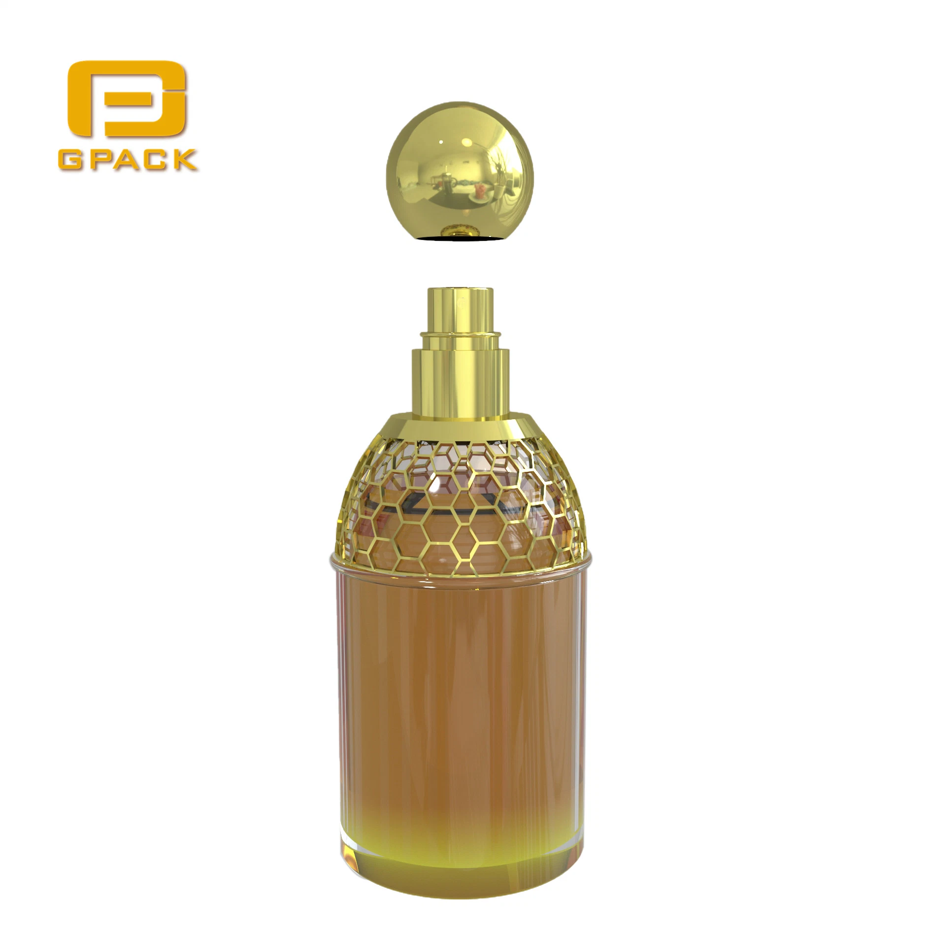 New Deisgn Unique Fashionable High End Perfume Bottle Golden Color Zamac Cap Plastic Cap Luxury Style Black Red 30ml 50ml 75ml 100ml Glass Perfume Bottle