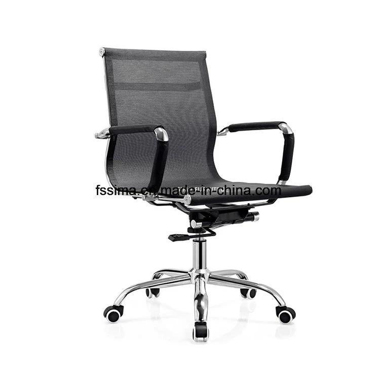 Low High Back Black Full Mesh Metal Frame Swivel Task Desk Staff Office Chair Modern Chinese Furniture for Home/School/Gaming/Dining/Hotel/Hospital/ Computer