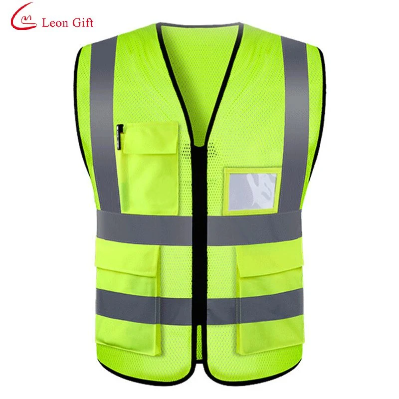 Commerce de gros logo personnalisé Multi Pocket maillot de corps de la circulation routière devoir gilet de protection de l'assainissement des vêtements de sécurité réfléchissant