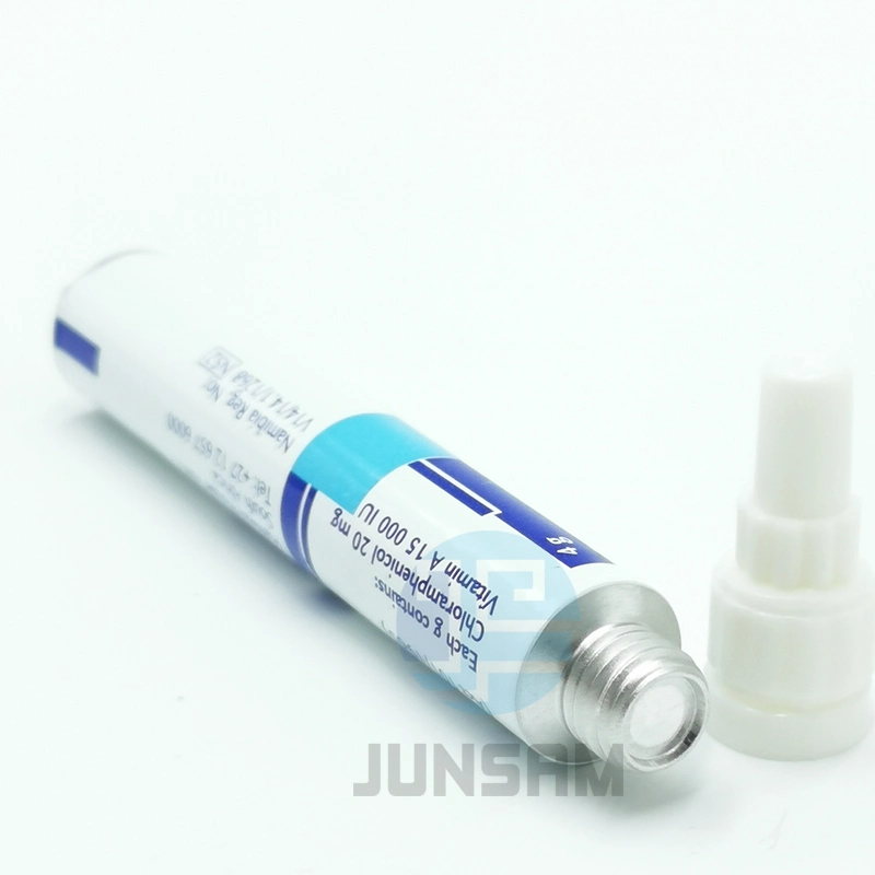 Short Leadtime 3.5g-5g Volume Eye Ointment Aluminium Collapsible Tube with Plastic Cap