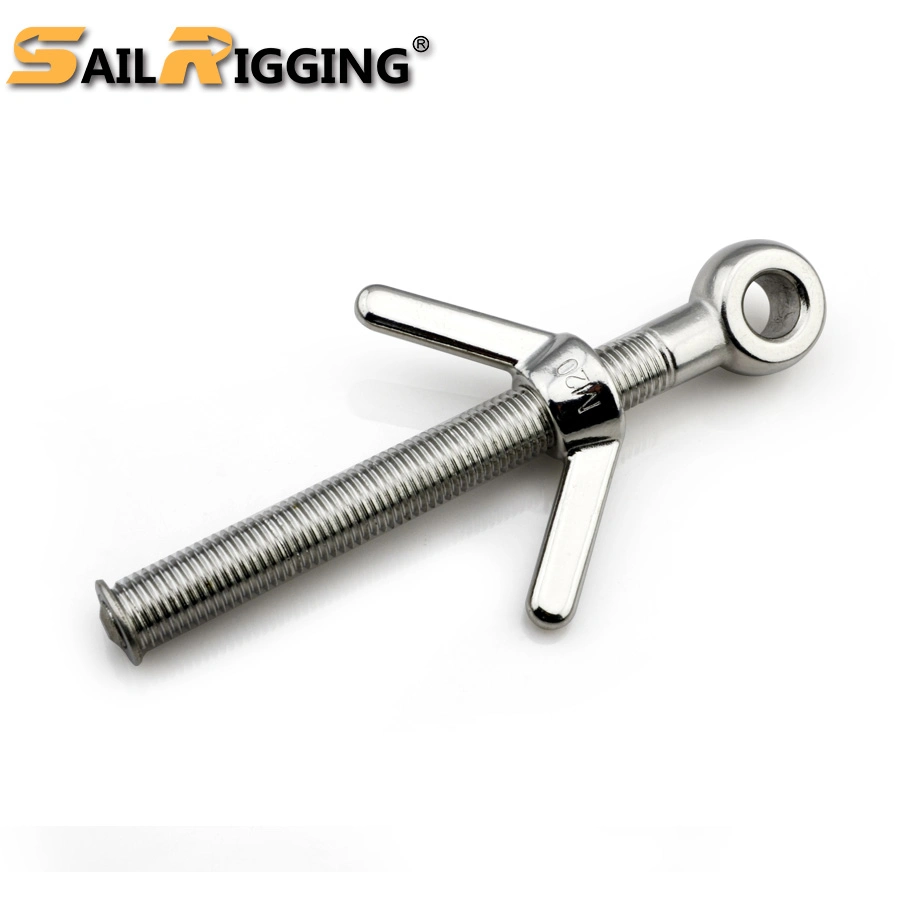 Stainless Steel Long Shank Wing Nut Eye Bolt