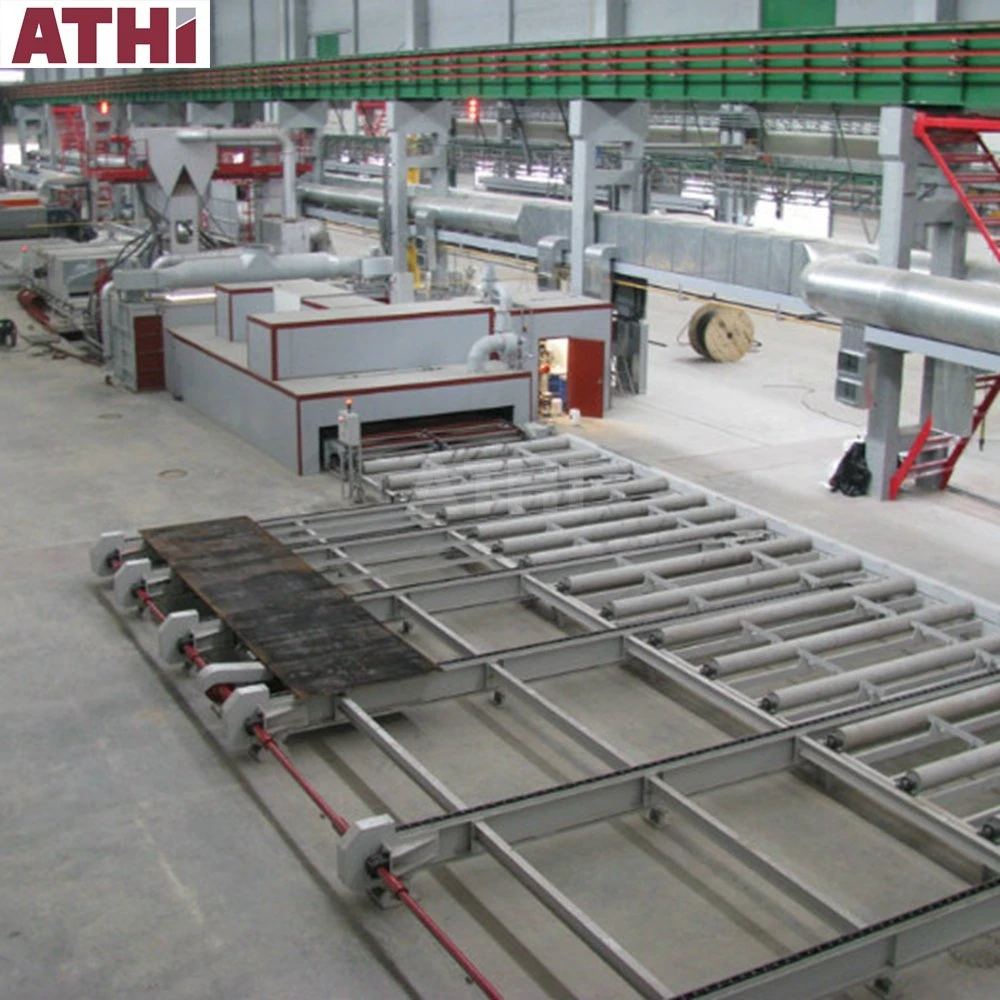 Beams Steel Profiles Roller Conveyor Shot Blasting and Coating Drying Line