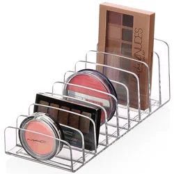 El acrílico 9 secciones Accesorios de paletas de Color Powder Inicio de la bandeja de plástico de la vanidad de almacenamiento de cosméticos maquillaje organizador titular