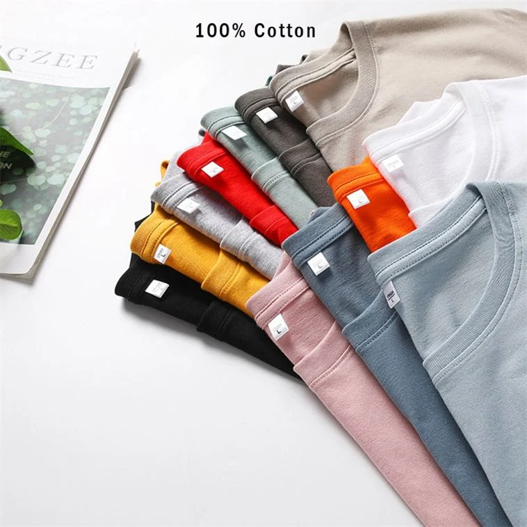 Custom 210GSM Unisex Short Sleeve Men&prime; S Plain Black White Blank 100 Cotton Logo Print Men Tee T-Shirt