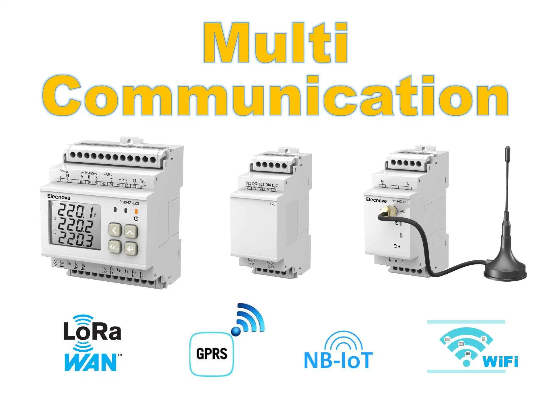 DIN Rail Mounted 3 Phase Digital AC Intelligent RS485 Communication Energy Meter