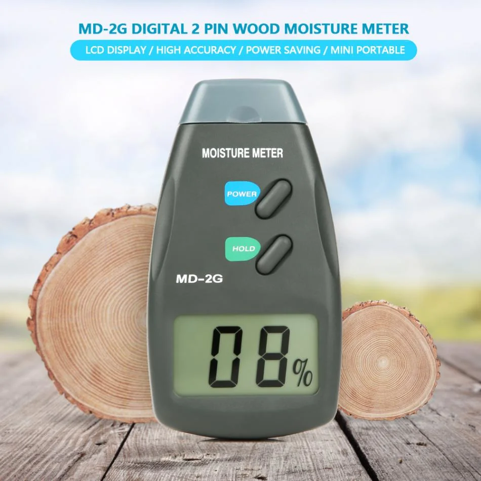 Medidor de humedad Digital de 2 polos de la madera Madera higrómetro Detector de humedad