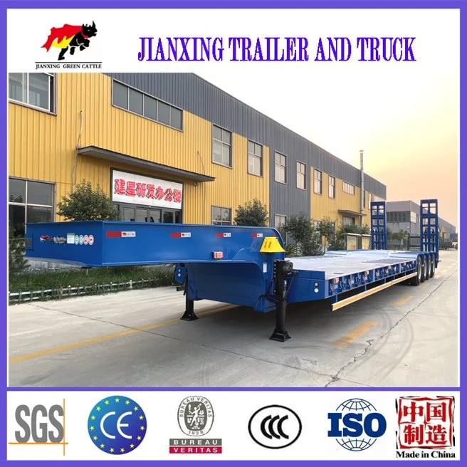 High Strength 4 Axle Lowbed Semi Trailer 120 Ton Lowbed Truck Trailer Cheap Lowbed Trailers