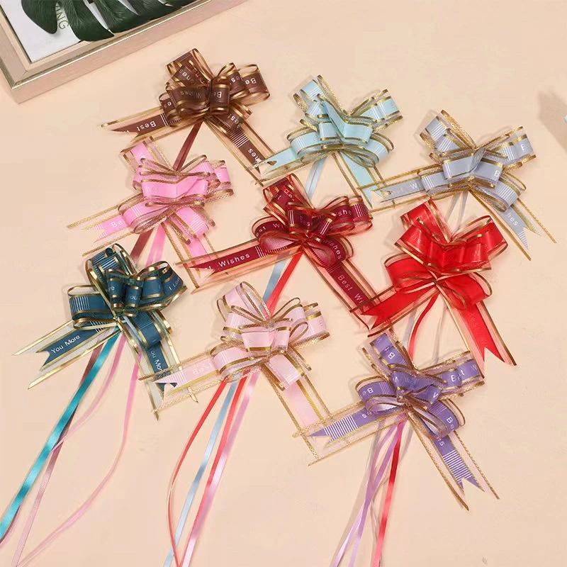 10PCS/Set Pull Bow Decorative Ribbons Flower Wrappers for Wedding Events Birthday Decoration Happy New Year Christmas Gifts Decoration