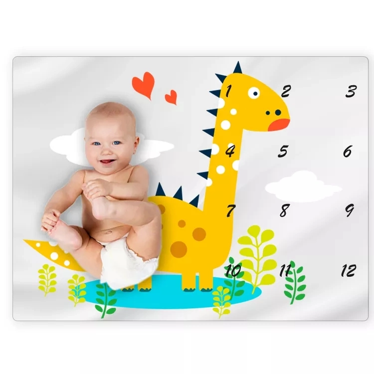 Newborn Flannel Fleece Infant Photography French Italian German Baby Number Monthly Milestone Photo Blanket