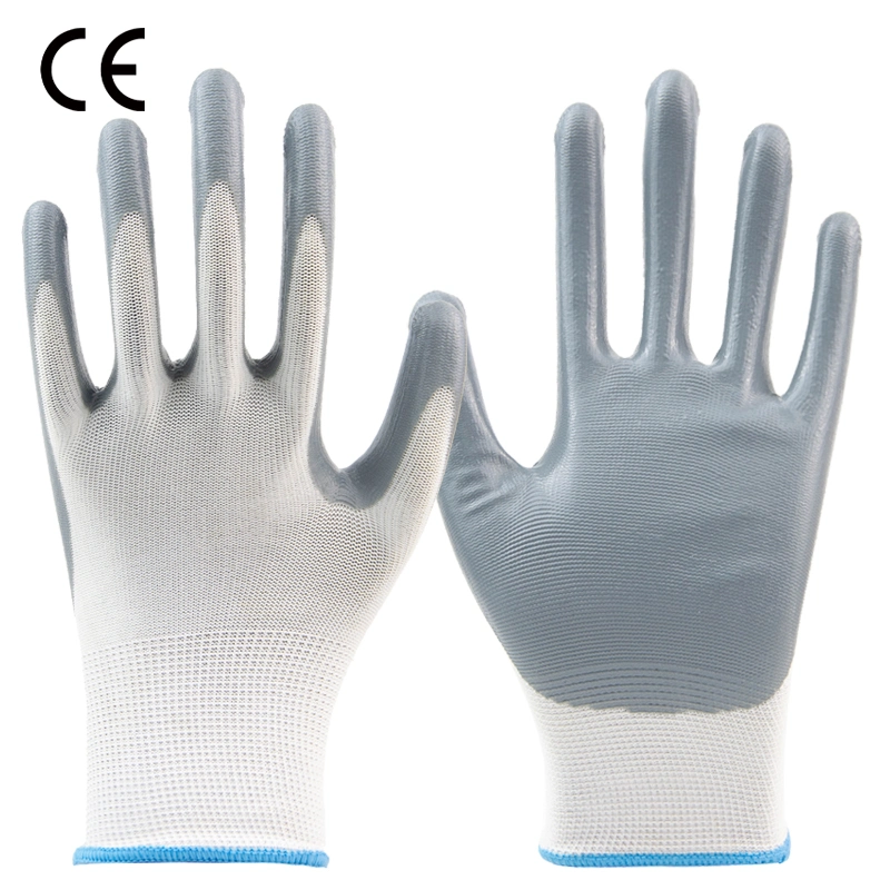 Travail de sécurité en maille 100 % coton réutilisable, gris, à conception personnalisée Gants de travail