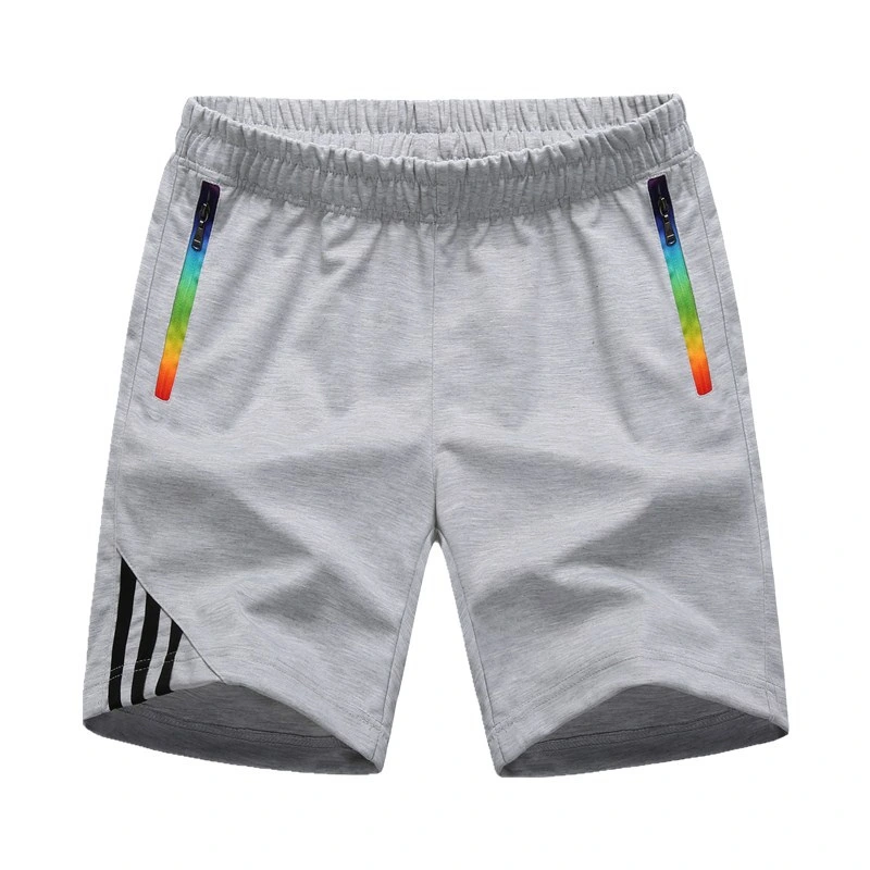 Customized Hot Sale 100% Cotton Striped Design with Rainbow Zipper Fashion Men Shorts