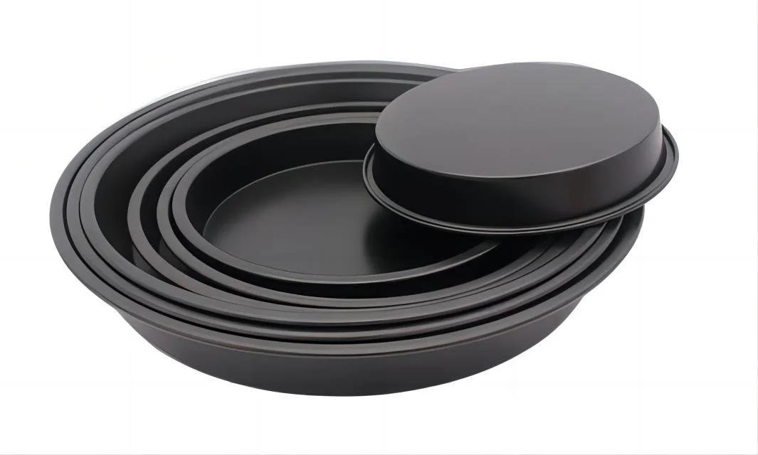 Atacado vários tamanhos non-Stick Round Carbon Steel Pizza Pan baking Tabuleiro