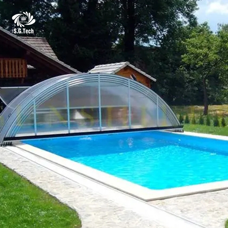 Customized Aluminum Electric Retractable Hard Pool Enclosure Automatic Swimming Pool Covers