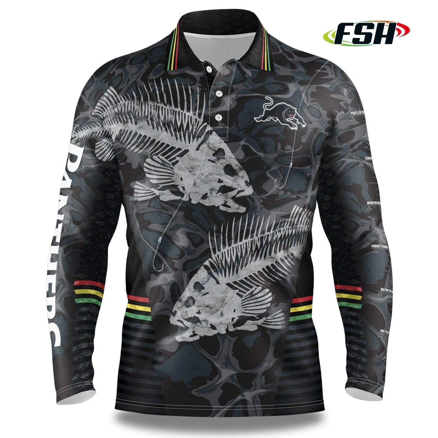 Sublimation Fishing Jersey UV Protection Tournament Men Quick Dry Polo Shirts