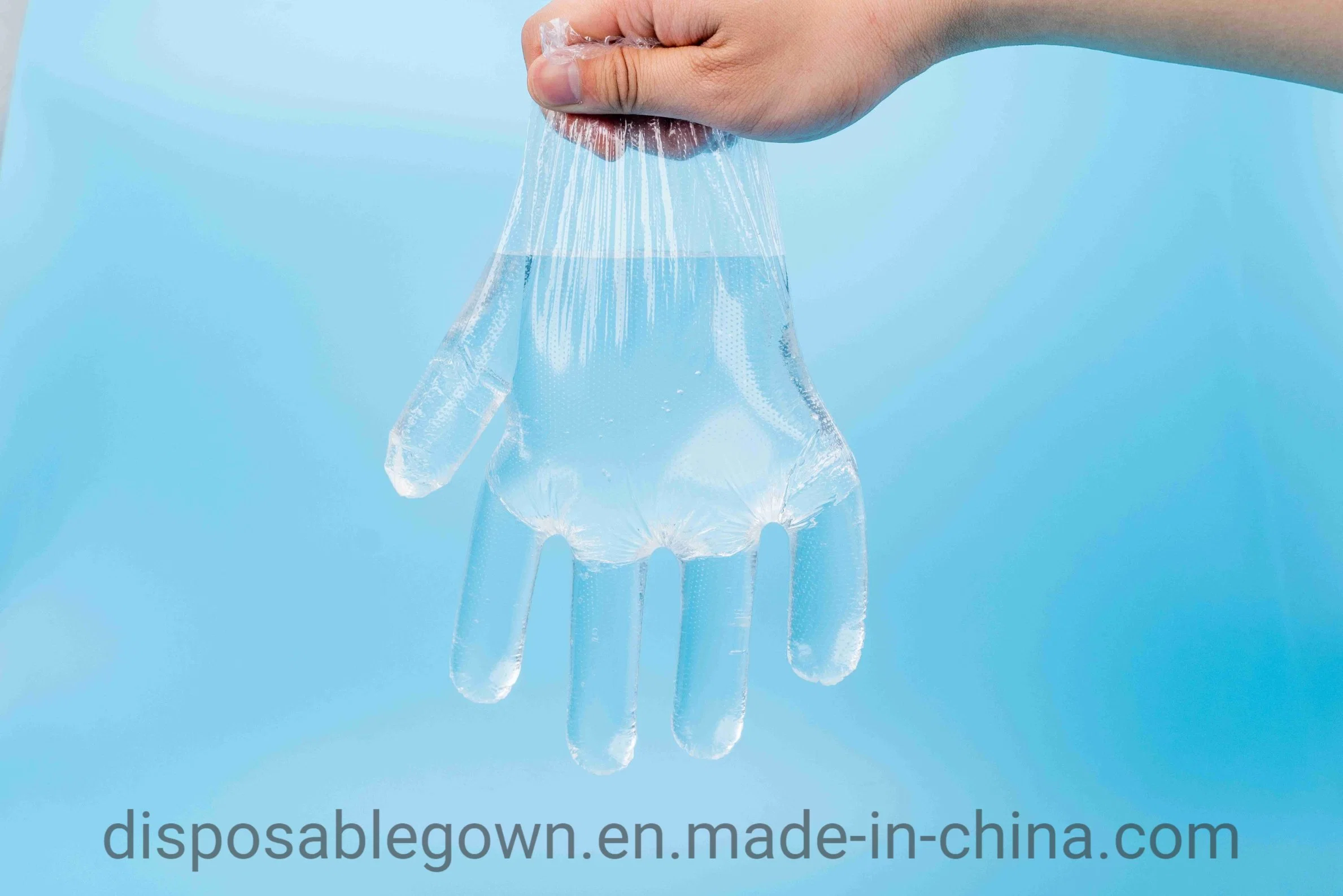 Vente directe en usine usage unique S/M/L/XL format libre plastique transparent/PE gaufré Gants pour l'industrie alimentaire