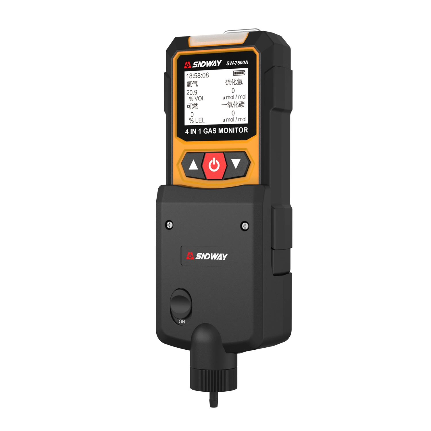 Tragbarer Gasmonitor Tester O2 H2S Co lel 4 Zoll 1 Sauerstoff Wasserstoff Sulfid Kohlenmonoxid Pumpe Multi Leckgas Detektor