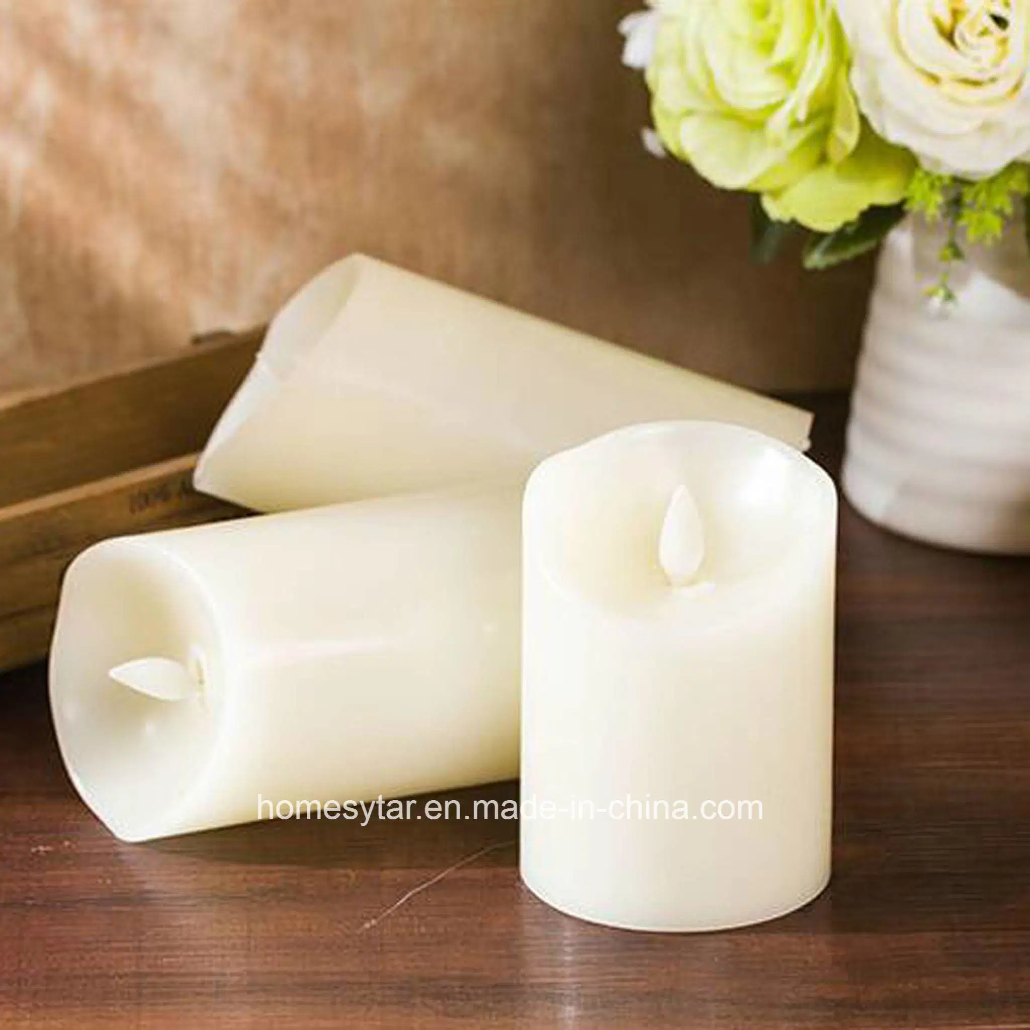 Battery Powered Dancing LED Wax Candles Moving Flameless LED Candles Light