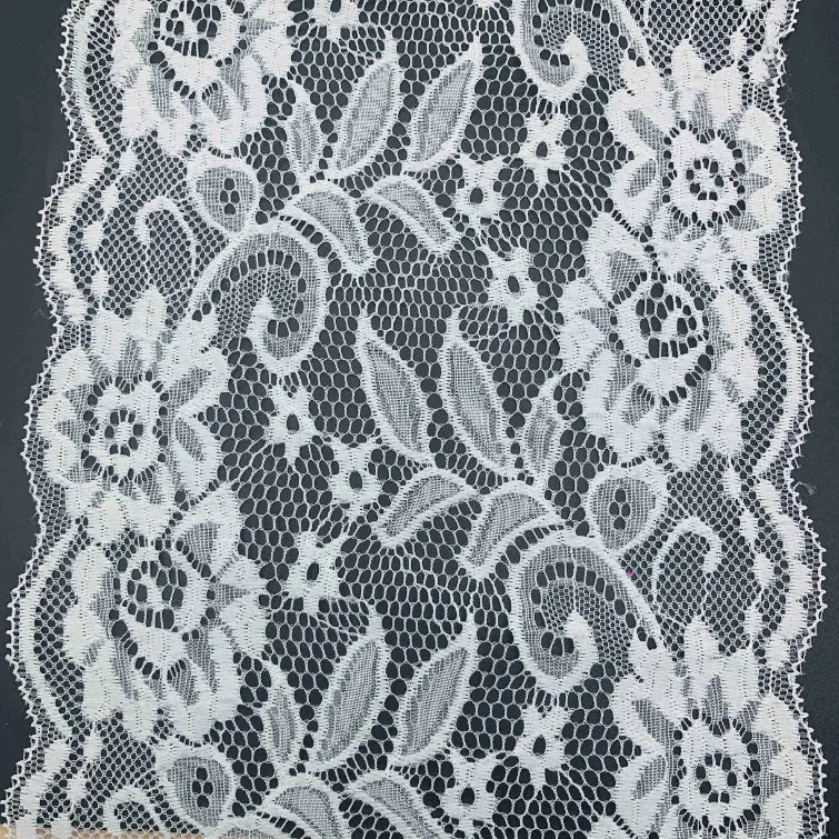 Wholesale/Supplier 2021 Fashion Underwear Accessories Jacquard Wide Stretch White Elastic Lace Trimming for Clothes