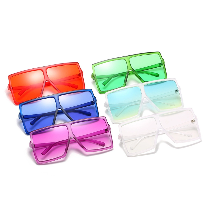 2023 China Wenzhou Eyeglasses Factory Best Selling Popular Women Hot Sales Cheap Wholesale/Supplier Colorful Oversized Square Plastic Frame Sunglasses