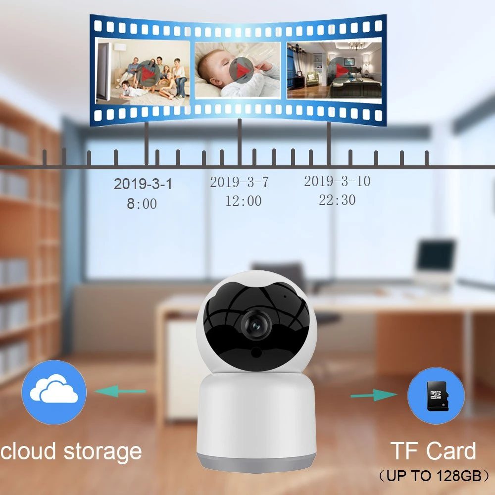 جهاز مراقبة الطفل بكاميرا IP لاسلكية بدقة 1080p وأمان ذكي بتقنية CCTV WiFi نظام الرؤية الليلية ثنائي الاتجاه كاميرا الرؤية الليلية التتبع التلقائي اكتشاف الحركة