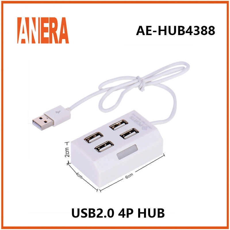 Venta caliente anera nueva compacta de alta velocidad USB 2.0 HUB 4 puertos con cable de 50cm para ordenador portátil ordenador