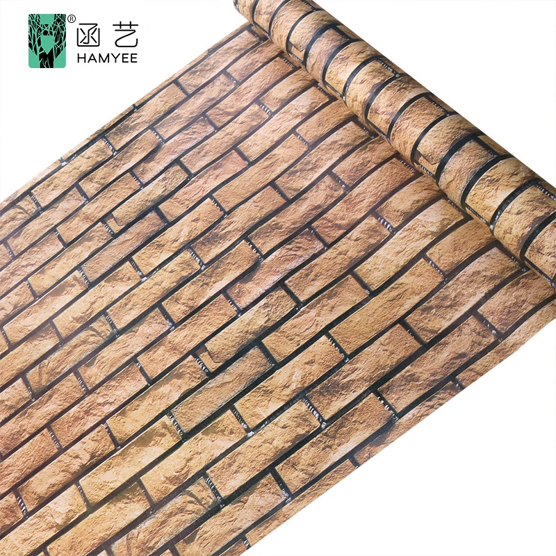 Stone Pattern PVC Waterproof Wall Sticker 3D Brick Wallpaper Rolls