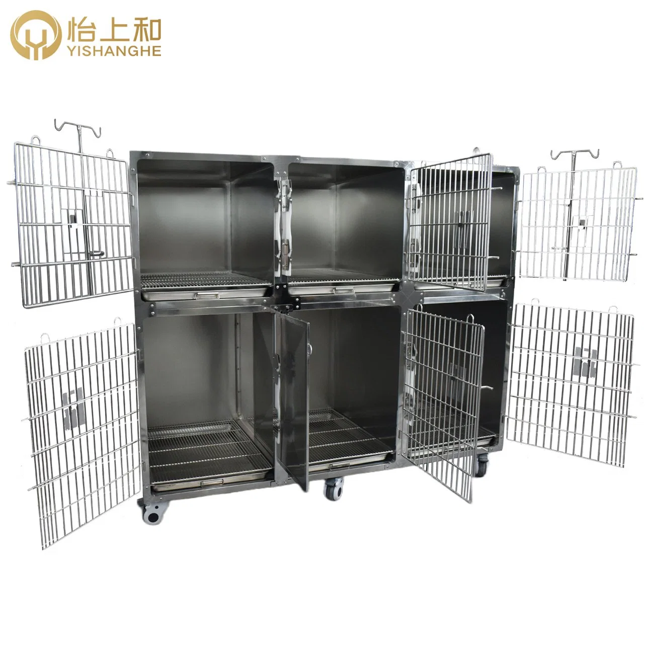Cage de cage de chien de toilette en acier inoxydable PET cage d'exposition vétérinaire Produit PET