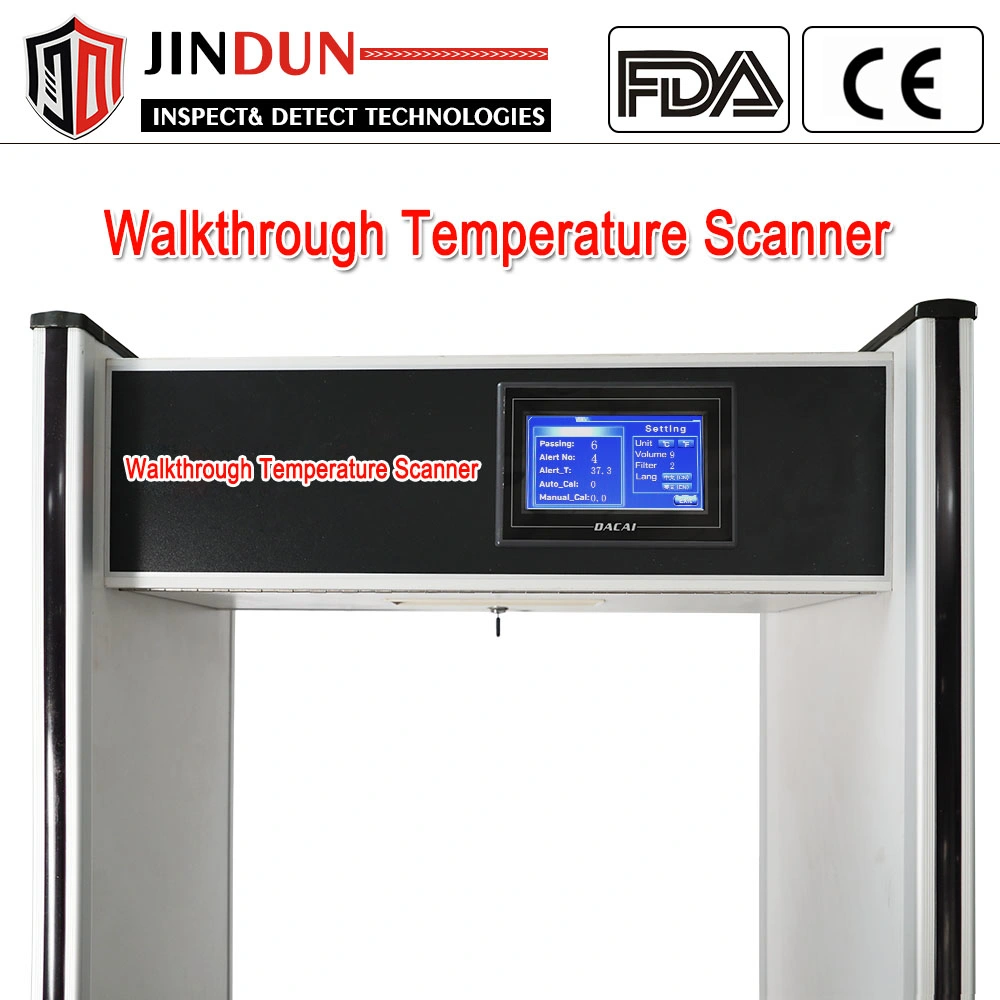 Gehen Sie Durch Den Infrarot-Thermografien-Temperaturscanner Mit Erkennung Des Menschlichen Körpers