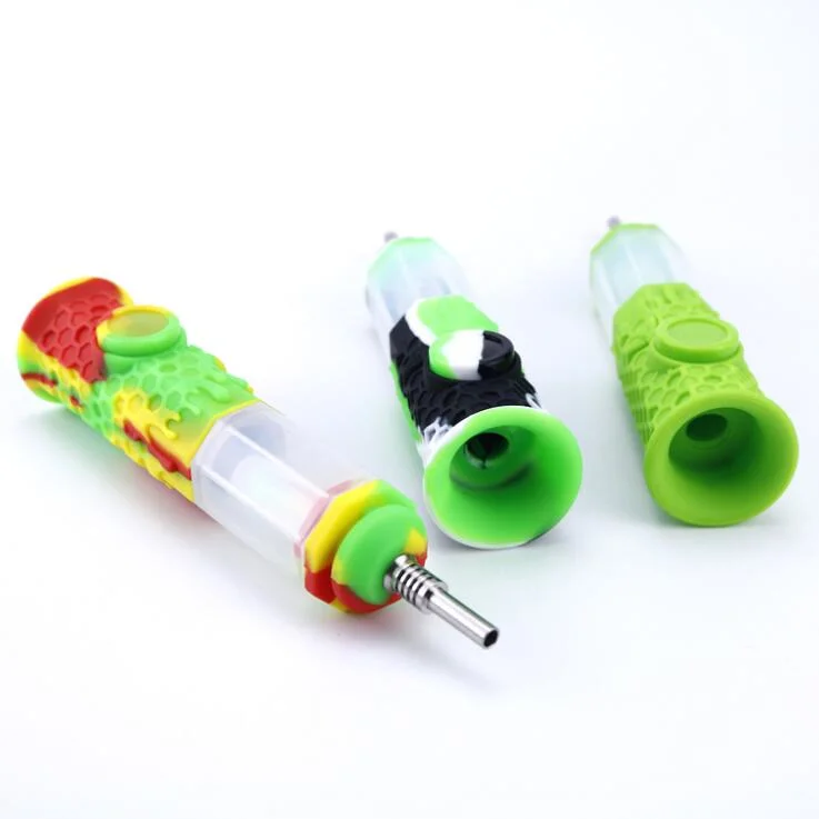 Octagon Bee Honeycomb Design Silicone Dabs Nectar Smoke Collector Oil Smoking Pipe