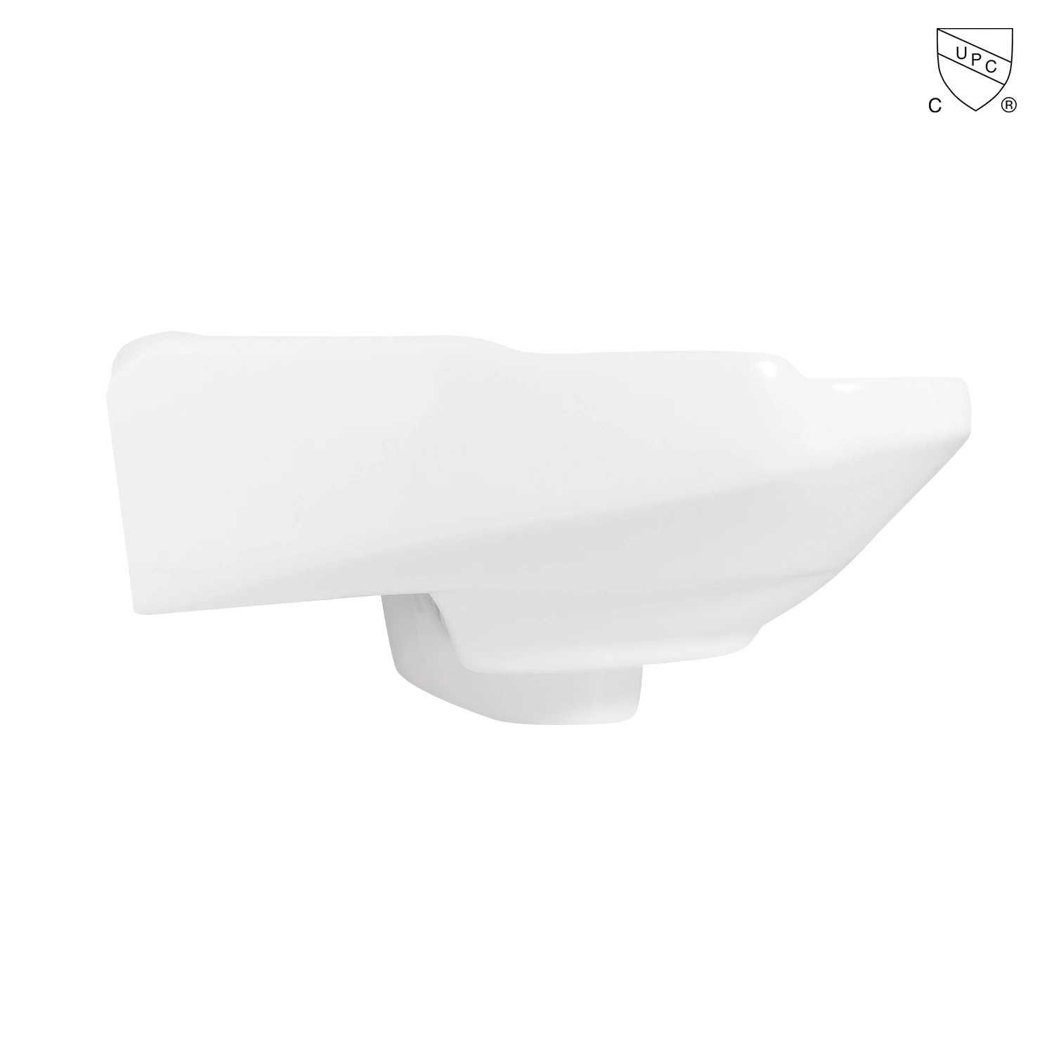 Bathroom Glassy White Oval Ceramic Porcelain Sanitary Ware Vanity Hot Sale Wall-Mount Furniture with Pre-Drilled Overflow