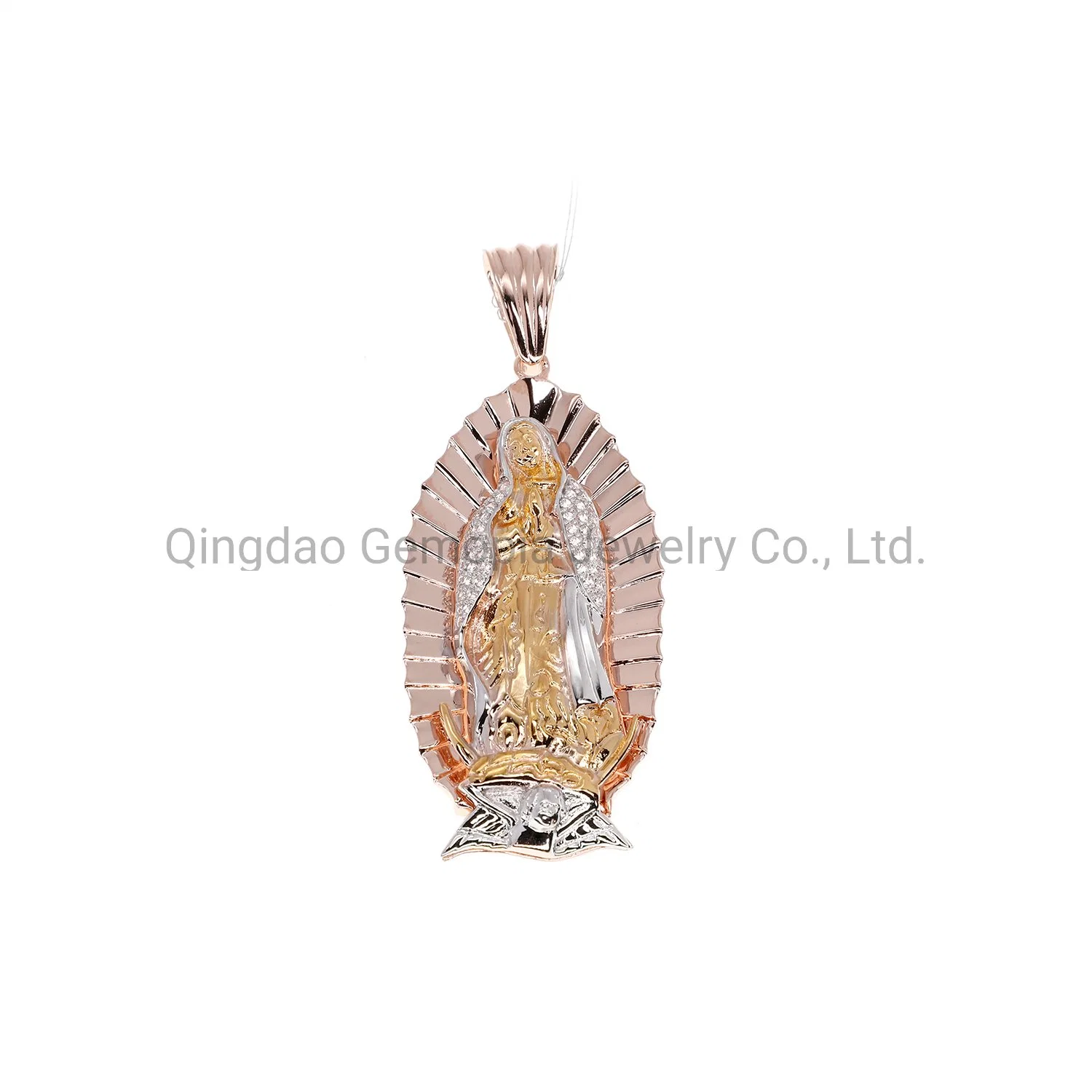 Saint Maria Tri-Color Korea Style Charm Brass 925 Sterling Silver 10K 14K 18K Gold Fashion Pendant Jewelry