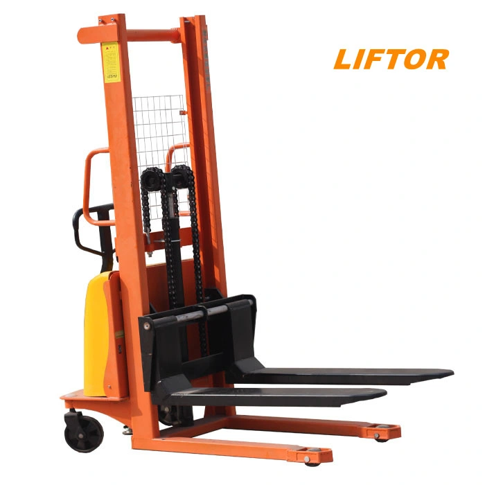 Electric Industrial Platform Lifter Electric Lifter Stacker Trolley Semi Electric Forklift