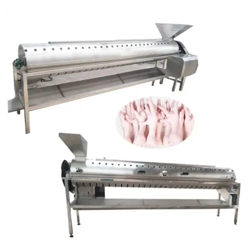 Automatic Chicken Feet Processing Machine Feet Scalding and Skin Peeler Plucking Machinery