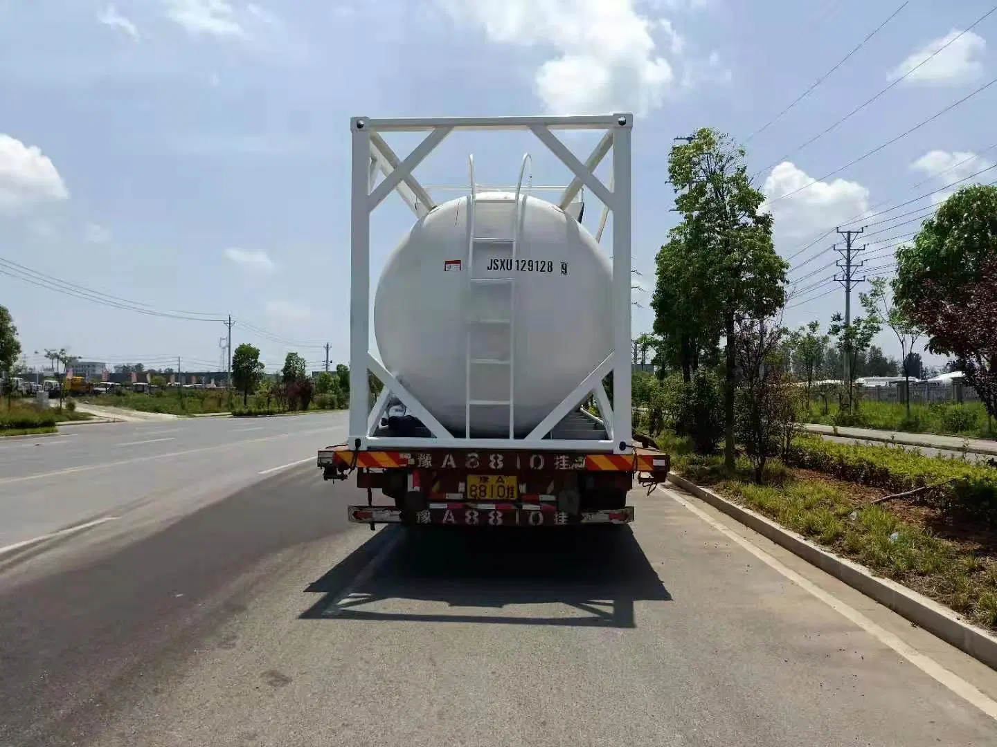 40ft 50cbm ISO material en polvo Empastado de Carbón de Cemento a granel Contenedor de tanque de almacenamiento