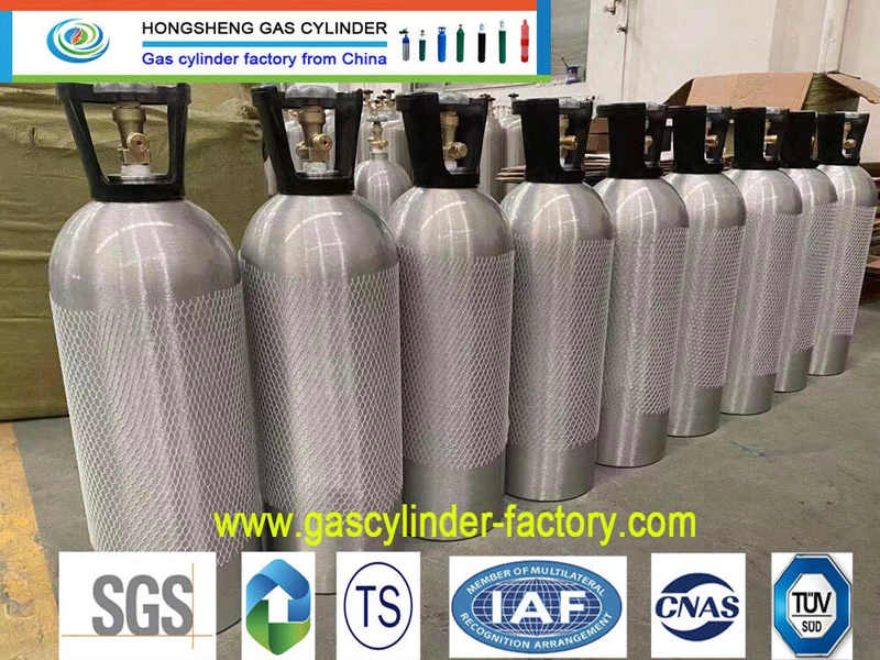 200 bar Tped 1L/2L/3L/4L/5L/6L/6.3L y 6.7L/7L/8L/10L/12L/13,4L/15L/20 L/50L ISO 150 bares ronda tanque de gas de nitrógeno botella de vacío cilindro de aluminio