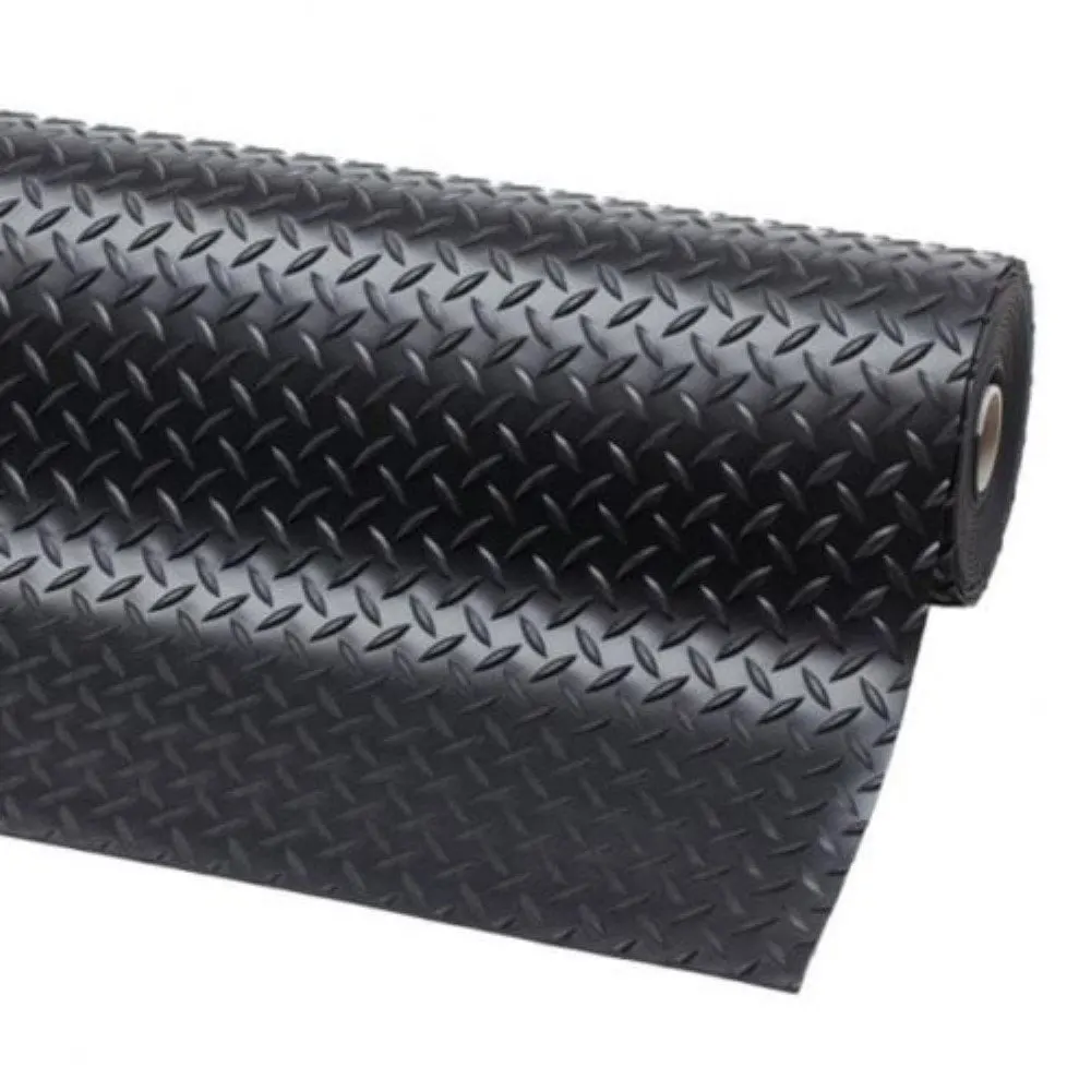 1.83mx10m Roll Anti Slip Willow/Diamond Pattern Rolled Mat Rubber Flooring Sheet