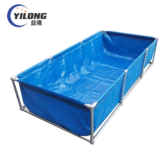 Fish Breeding Customized Steel Frame PVC Reinforced Portable Rectangle Water Tank Tarpaulin