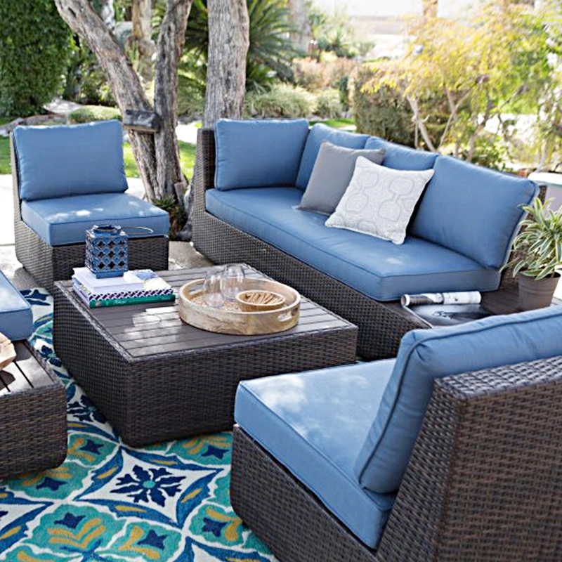 Outdoor Rattan Sofa Sun Room Garden Terrace Furniture Combination