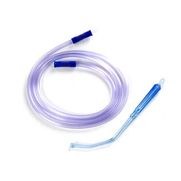 Tubo de ligação médico com pega Yankauer tubo de ligação descartável PVC Tubo de ligação de sucção, conjunto de aspiração Yankauer, conector Yankauer, pega Yankauer